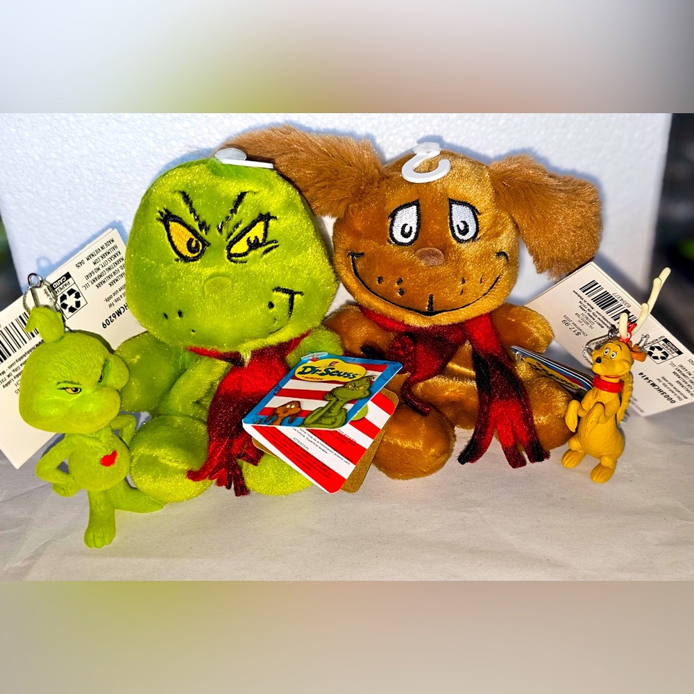 Dr. Seuss The Grinch Palm Pals Plush/Ornaments Gift Set